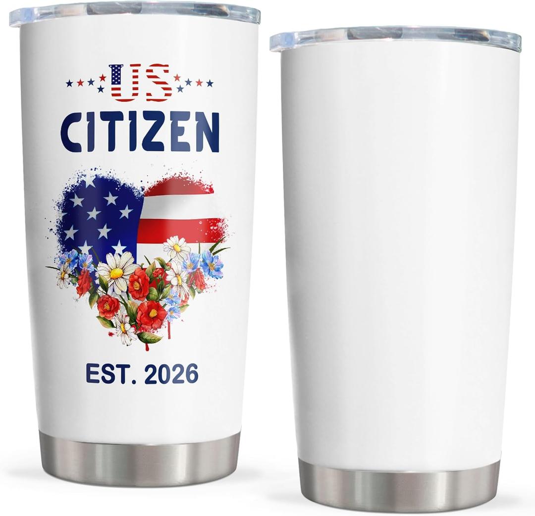 Citizenship Gifts, Patriots Gifts, New US Citizen Gift ideas 2026, Citizenship Party Decorations, American Flag Citizenship Tumbler 20oz