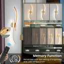 Battery Operated Wall Sconces Set of 2, 3000K-6000K Dimmable Rechargeable Wall Lights with Remote Control 39.3 Inch Modern Wireless Wall Lights for Bedroom Living Room Hallway (Gold)