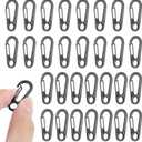 30 PCS Mini Carabiner Clip, Metal Spring Snap Hook Keychains Small Carabiner Clip for Keys, Micro Carabiners with a Transparent Storage Box Key Carabiners Clips Sport Accessories for Outdoor Camping