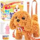 Tagitary Plush Toys Puppy Electronic Toy Dogs That Walk and Bark,Tail Wagging Fake Dog Interactive Dog Toy for Kids with Leash,Easter Christmas Birthday Gift for Toddlers Kids