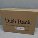 SNTD Dish Drying Rack - Small Dish Rack for Kitchen Counter, Stainless Steel Dish Drainer with Utensil Holder and Drainboard, 11" W x 15" L (Black)