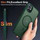 2 x Magnetic for iPhone 11 Phone Case-Compatible with MagSafe-Slim Translucent Matte-Military Grade Drop Protection Phone Case for iPhone 11 6.1", Dark Green