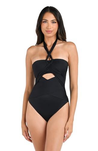 La Blanca Women's Island Goddess Halter One Piece Swimsuit, Black, 8