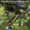 Electric Weed Wacker 21V String Trimmer with 2 Li-ion Battery 1 Charger and 16 Cutting Blades Weed Wacker for Lawn Yard Garden Bush Trimming & Pruning (Black)