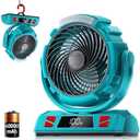 Camping LED Fan with Light, 40000mAh Rechargeable Battery Powered Outdoor Tent Fan with Light and Hook, 6 Speed, Personal USB Desk Fan for Camping, Fishing, Power Outage,Hurricane, Worksite