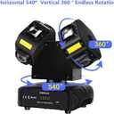 MFL. Moving Head DJ Light, Mini Double Heads 10 LED RGBW Beam,10 LEDs Golden Strobe Sound Activated DMX 512 Stage Lights for DJ KTV Disco Party, Black