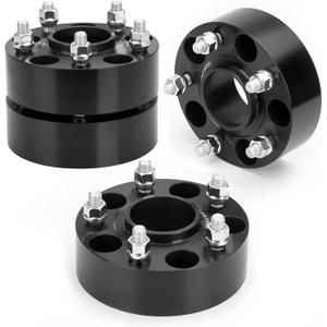 dynofit 2" Wheel Spacers for 2007-2018 Wrangler JK/JKU, 5x5(5x127) HubCentric 71.5mm Thread 1/2"-20 for 1999-2010 Grand Cherokee WJ/WK, 2005-2010 Commander XK, Real Forged Aluminum Spacer, 4Pcs (2 inch - 1/2-20 Studs)
