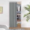 100% Blackout Privacy Door Curtain for Doorway, Magnetic Door Curtain for Closet & Hallway, 1 Panel, W45 x L80, Gray