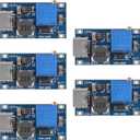 AITRIP 5pcs Type-C MT3608 DC-DC Adjustable Boost Module 2A DC DC Boost Step up Converter Module 2V-24V to 5V 9V 12V 28V Power Module Booster