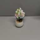 MyGift Faux Pink Orchid Arrangement in White Ceramic Pot – Realistic Artificial Orchid Flowers for Home, Office, or Tabletop Decor