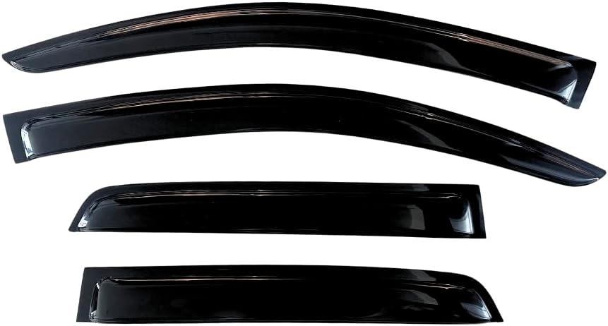 KPY Window Visor Rain Guard for 2002-2008 Dodge Ram 1500 Quad Cab, Tape-On Window Deflectors Vent Visor Shades for 03-09 Dodge Ram 2500 3500, 2002 2003 2004 2005 2006 2007 2008 (Quad/Extended Cab)
