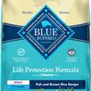 Blue Buffalo Life Protection Formula Adult Dry Dog Food, Helps Build and Maintain Strong Muscles, Made with Natural Ingredients, Fish & Brown Rice Recipe, 30-lb. Bag