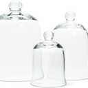 Abbott Collection 27-Carolyn-SM Small Bell Shaped Glass Cloche, Clear (6" H)