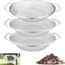 3PCS Soil Sifter for Gardening, Rock Sifter for 5gallon Bucket, Dirt Sifter Compost Sifter, Sifter for Gravel Sawdust Vermicompost, 3mm, 6mm,8mm, Soil Sifter with Handle