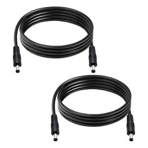 2-Pcs 6.6ft DC 5.5mm x 2.5mm Male to Male Power Extension Cable, 14AWG 12V 24V DC Power Cord for CCTV Camera,Solar Monitor, Solar Panels