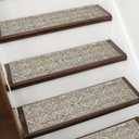 BEQHAUSE Stair Treads for Wooden Steps Non-Slip Machine Washable Carpet Stair Treads 8"X30" Soft Indoor Stair Runner for Kids Elders and Pets, 100% Polyester, TPE Backing, 15pcs, Beige 