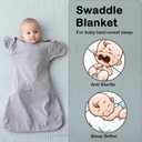Swaddle Sack with Arms Up Design 2 Packs,Improves Sleep,Keeps Babies Calm and Relaxed,Baby Sleep Sack 3-Way Transitions to Arms-Free Wearable Blanket for Newborn