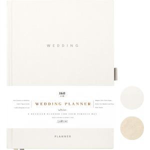 Award Winning Scribble & Dot Wedding Planner Book and Organizer for the Bride | Tissue Wrapped in a Gift Box | Cushioned Cover | Engagement Gift | This Elegantly Designed USA Planner Allows you to Plan Every Detail (Soft Grey)