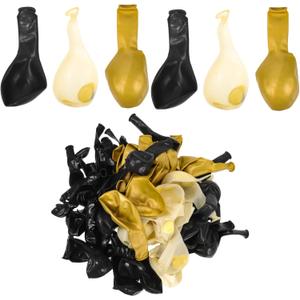 SUPVOX Graduation 98pcs Black Gold Latex Balloons Decorative Balloons for Graduation Celebration Supplies
