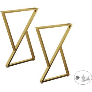 Table Legs Table Legs Dining Table, Industrial Modern, Home Bench Table Legs, with Screws End Industrial Table Desk Set of 2, DIY Iron Bench Legs (Color : Gold, Size : 40 * 90cm/16 * 36in)