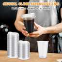 100 Count 98mm/3.86inch Strawless Sipper Lids, Clear Pet Lids for Plastic Cup Disposable Cover for Cold Brew, Coffee, Beer, Cocktail, Wine or Beverage Cups (Slip 2)