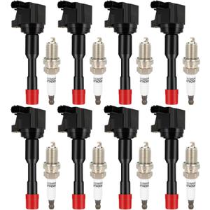 ECCPP Ignition Coil UF374 8 ignition coils & #5325 8 iridium Spark Plugs,for Honda 2003 2004 2005 Civic Hybrid 1.3L L4