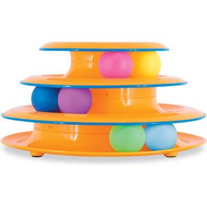 Catstages Tower of Tracks Cat Toy – 3-Level Track Tower with 6 Balls, Interactive Cat Toy for Indoor Enrichment