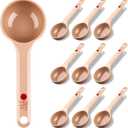 Teenyyou 10 Pcs 2 oz Foodservice Products Measure Spoon with Short Handle Measuring Scoop Miser Food Grade Solid Portion Control Spoon for Oatmeal Creatine Coffee Grains Spices Powders(Beige)