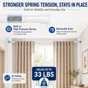 No Sectional Assembly Tension Curtain Rod 56-104 Inch