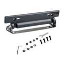 MOXRUQ 1 PC Adjustable Car Flip Up License Plate Bracket, Stainless Steels Front License Plate Mount, Distortion-Proof Bumper License Plate Holder, Universal for Most Cars (Carbon Fiber Black)