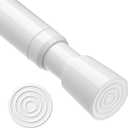 Spring Tension Curtain Rod for Windows 31 to 54 inch White Small Tension Rod Adjustable Spring Curtain Rods No Drilling Short Tension Rod for Kitchen, Closet, Bathroom, Bookshelf