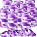 Liliful 100 Pcs Silicone Rubber Wristbands Rubber Wristband Bracelet Bands for Silicone Wristbands for Women Men(Purple and White)