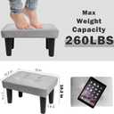 CAROLMADE Ottoman Foot Rest, Velvet Small Ottoman Foot Stool with Legs Modern Footstool Ottomans for Living Room Entryway Office (Velvet-Grey)