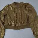 SOLY HUX Women's Metallic Jacket Zip Up Long Sleeve Lightweight Outerwear Bomber Jackets XS