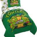 Jay Franco Nickelodeon Teenage Mutant Ninja Turtles Green Bricks 7 Piece Bed Set-Includes Reversible Comforter & Sheet Set Bedding-Super Soft Fade Resistant Microfiber Official Nickelodeon Product (Full)