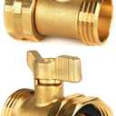 2 Pack Garden Hose Shut Off Valve - Extended Handle - 3/4" Heavy Duty Solid Brass Hose Connector Water Shut Off Valve Hose Shutoff Valve with 4 Pcs Hose Washers