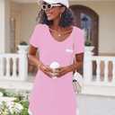 Ekouaer Nightgowns for Women Sexy Sleepshirts V Neck Short Sleeve Sleepwear Lace Trim Soft Night Shirts S-2XL (XXL)