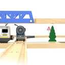 Z MAYABBO Wooden Train Set Accessories Wood Railway Bridge for Railroad Tracks, 2-Level Overpass Compatible for All Railway Tracks System
