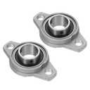 PATIKIL Pillow Block Bearing 1" / 25mm Bore, 2 Pcs Zinc Alloy Steel Mounted Flange Pillow Block Self Alignment Insert Bearings Bore Ball Housing for Machinery Power Agriculture