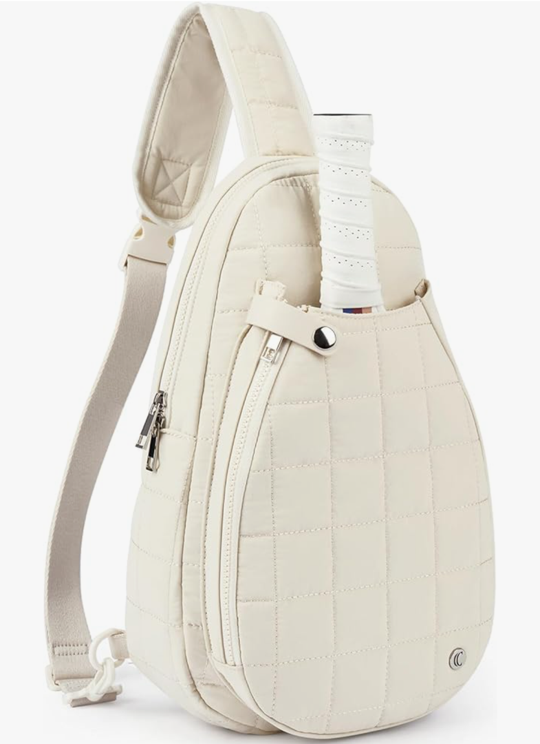 CLUCI Pickleball Bag for Women, Quilted Crossbody Bags for Women Men, Puffer Travel Sling Bag