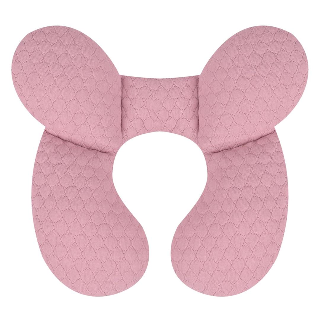 KAKIBLIN Baby Travel Pillow, Upgraded Baby Neck Pillows for Car Seat, Infant Neck Support Pillow for Head and Neck,Newborn Head Support for Car Seat, Stroller, Pushchair (Pink)