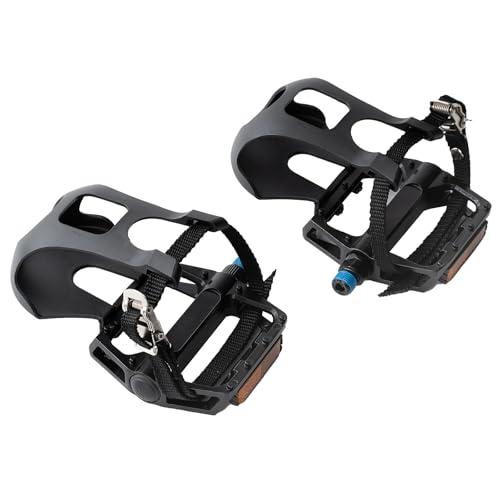 1 Pair Bike Pedals with Toe Cages for Peloton, Spin, & Outdoor Bikes - Aluminum 9/16" Replacement Parts
