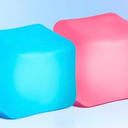 2x2 Stress Cube Bulk Swirl Ice Cube Stress Ball for Adults Anxiety Relief Soft Squeeze Sensory Square Ball for ADHD Prizes Goodie Bag Stuffers Party Favors (Pink,Blue)