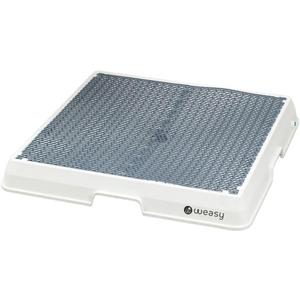 Weasy Indoor Dog Potty Tray for Medium Dogs with Drain Hose | Reusable Dog Toilet | Indoor Potty Training System | Compatible with Weasy Bag - White and Gray - Medium
