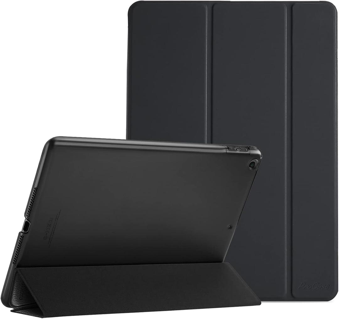 ProCase Smart Case for iPad 9.7 Inch iPad 6th/5th Generation 2018 2017(Model: A1893 A1954 A1822 A1823), Ultra Slim Lightweight Stand Cover with Translucent Frosted Back -Black