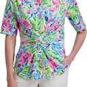 Women's Blouse – Flowy Lightweight Top for Casual, Work, Travel, or Resort Wear(L)