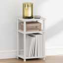 Furinno Just Turn-N-Tube Open Storage Nightstand, 1 Pack, 3-Tier, White/White