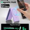 for MagSafe Wallet with Stand, 5 Card Holder, Slim Leather Magnetic Wallet for iPhone 17/16/15/14/13/12 Pro Max Plus Air Series, 3 Card Slots & 1 Cash Slot,Purple