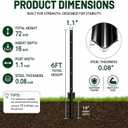 Fence Posts 6FT, 10 Pack Metal U Posts for Wire Fence, Heavy Duty Garden Fence Posts with Reinforced Anchor Plate, No Dig Rustproof Steel Fence Stakes for Yard, Farm, Chicken Wire, Temporary Fencing