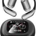 Q16 PRO Wireless Translation Earbuds with 70 Hour Bluetooth 5.4 Sports Earbuds, Open Earbuds, Wireless Bluetooth Smart Touch Screen, Ear Cup Earbuds with Ear Hooks, IPX5 Waterproof (Grey, white)